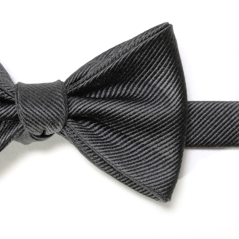刻々 - 無地|KOKKOKU SOLID 手結び 蝶ネクタイ ソリッド ボウタイ 杢チャコールグレー