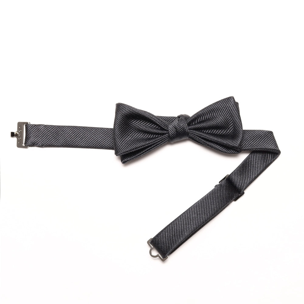 KOKKOKU - SOLID | KOKKOKU SOLID Self-tie Bow Tie - Narrow Model - Solid - Heather Charcoal Grey