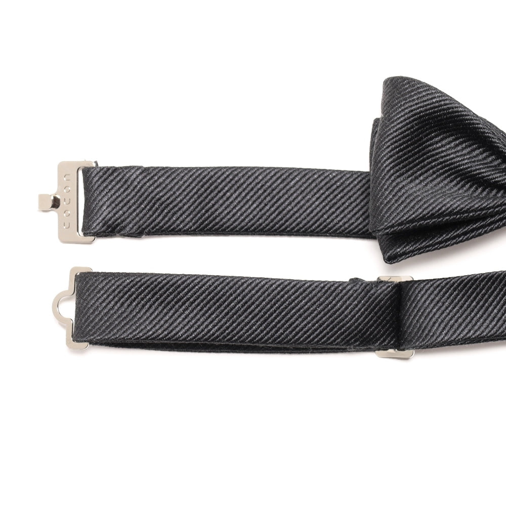 KOKKOKU - SOLID | KOKKOKU SOLID Self-tie Bow Tie - Narrow Model - Solid - Heather Charcoal Grey