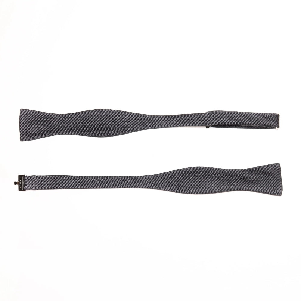 KOKKOKU - SOLID | KOKKOKU SOLID Self-tie Bow Tie - Narrow Model - Solid - Heather Charcoal Grey