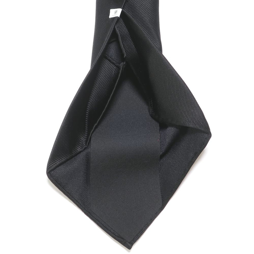 刻々 - 無地|KOKKOKU SOLID ハンドメイドセッテピエゲ ソリッド ネクタイ ブラック(レベル7)