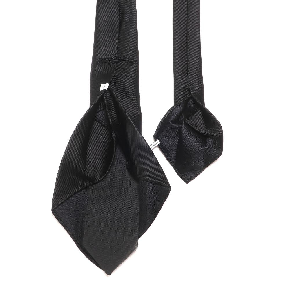 刻々 - 無地|KOKKOKU SOLID ハンドメイドセッテピエゲ ソリッド ネクタイ ブラック(レベル7)