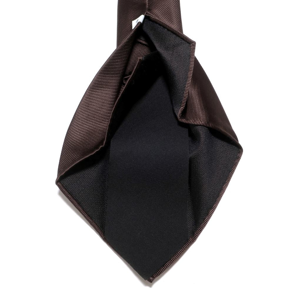 刻々 - 無地|KOKKOKU SOLID ハンドメイドセッテピエゲ ソリッド ネクタイ ブラウン