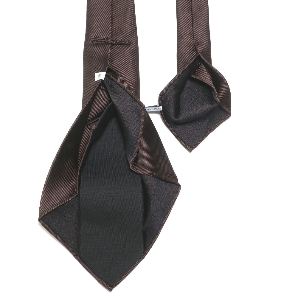 刻々 - 無地|KOKKOKU SOLID ハンドメイドセッテピエゲ ソリッド ネクタイ ブラウン