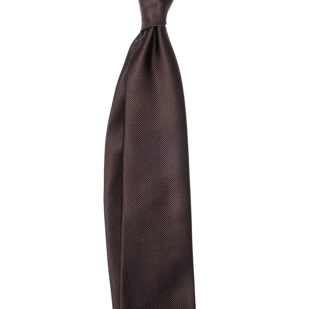 刻々 - 無地|KOKKOKU SOLID ハンドメイドセッテピエゲ ソリッド ネクタイ ブラウン
