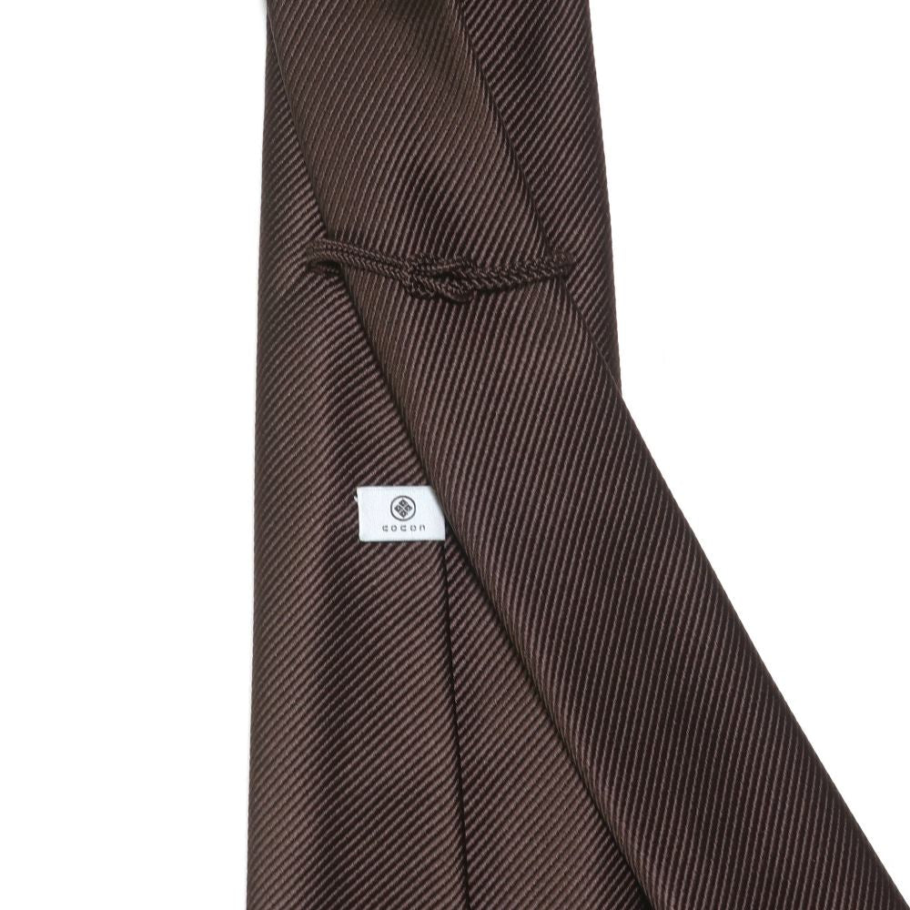刻々 - 無地|KOKKOKU SOLID ハンドメイドセッテピエゲ ソリッド ネクタイ ブラウン