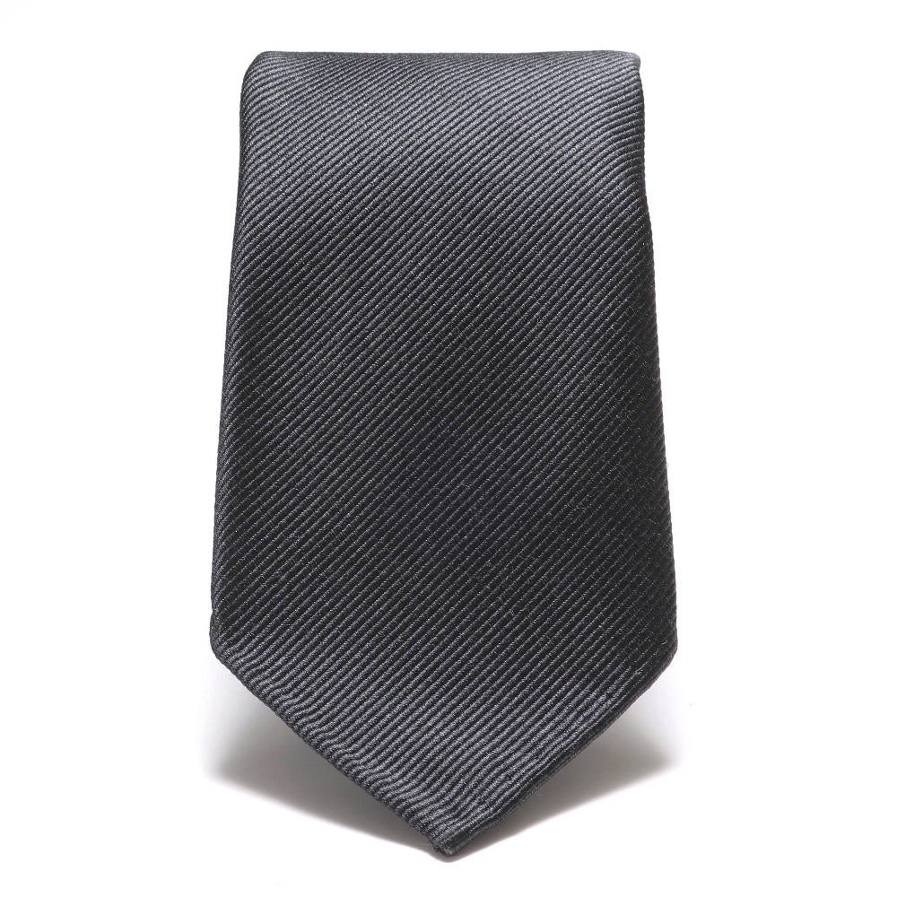 刻々 - 無地|KOKKOKU SOLID ハンドメイドセッテピエゲ ソリッド ネクタイ 杢チャコールグレー