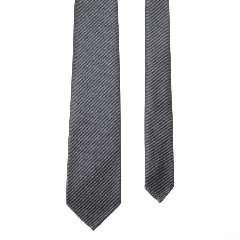 刻々 - 無地|KOKKOKU SOLID ハンドメイドセッテピエゲ ソリッド ネクタイ 杢チャコール