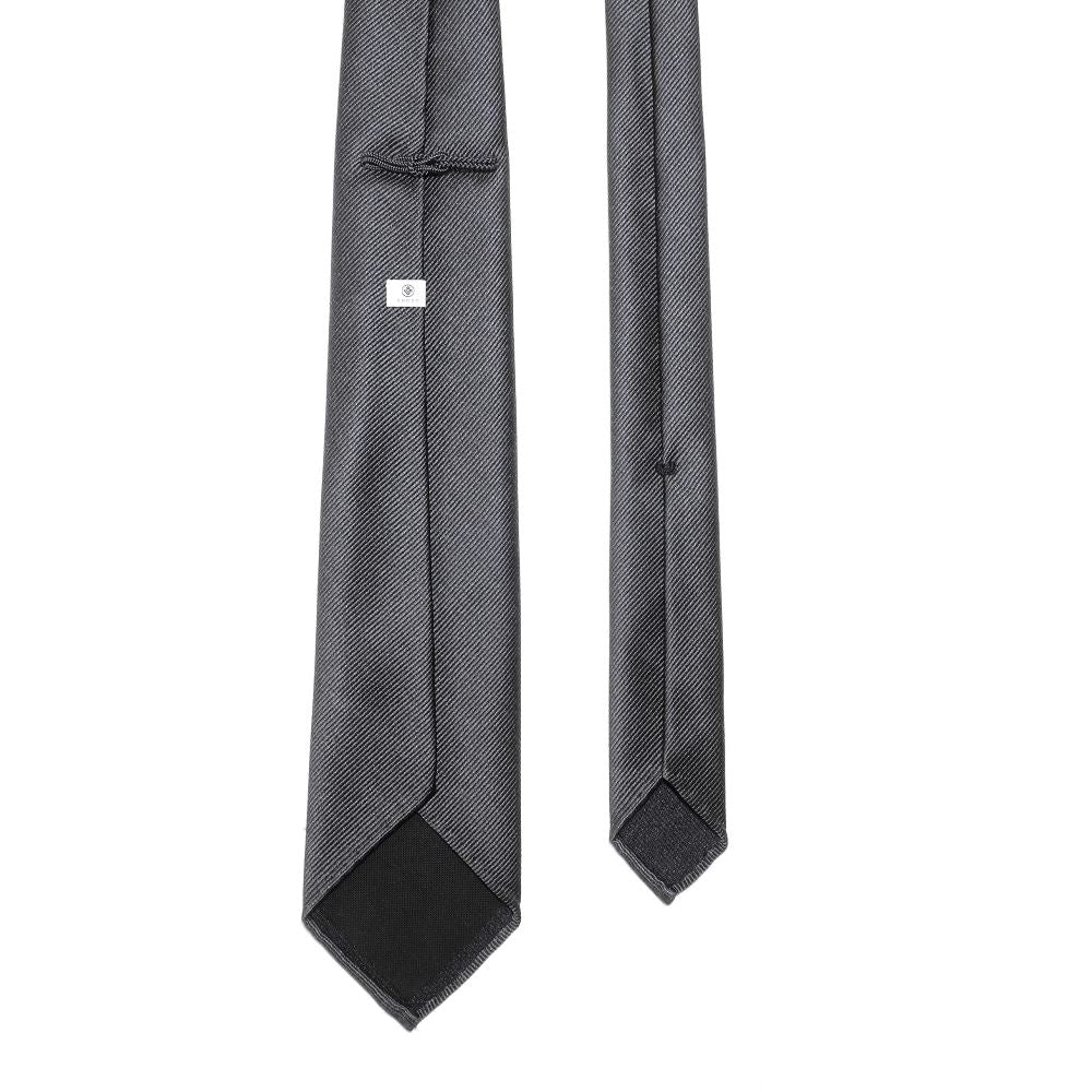 刻々 - 無地|KOKKOKU SOLID ハンドメイドセッテピエゲ ソリッド ネクタイ 杢チャコール