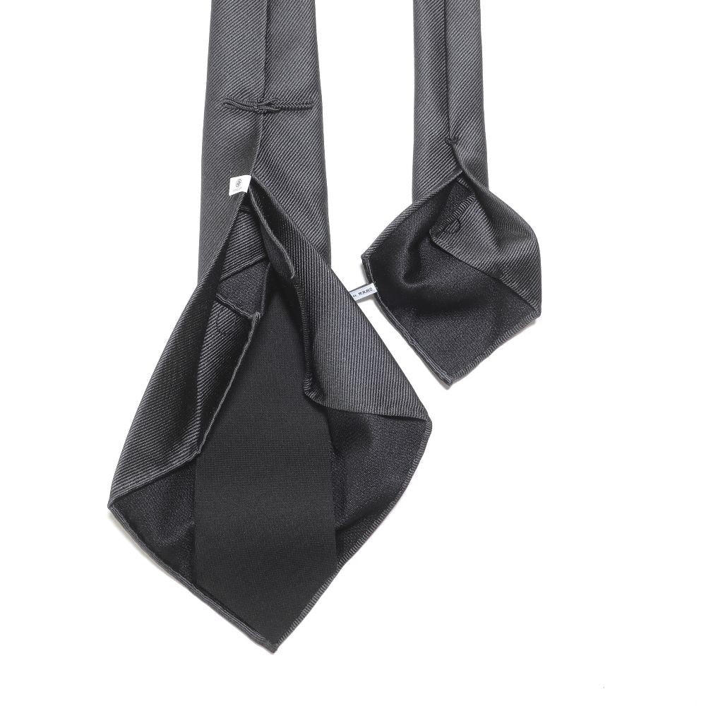 刻々 - 無地|KOKKOKU SOLID ハンドメイドセッテピエゲ ソリッド ネクタイ 杢チャコール