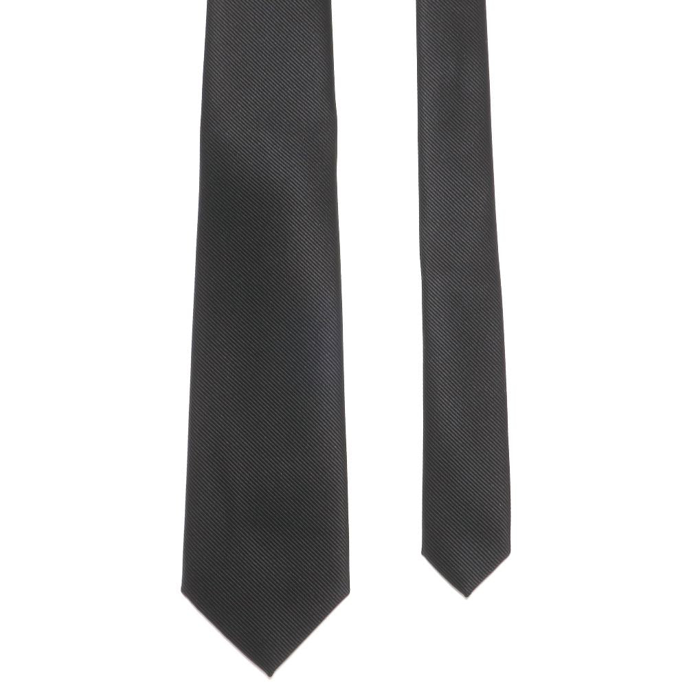 刻々 - 無地|KOKKOKU SOLID ハンドメイドトレピエゲ ソリッド ネクタイ ブラック(レベル7)