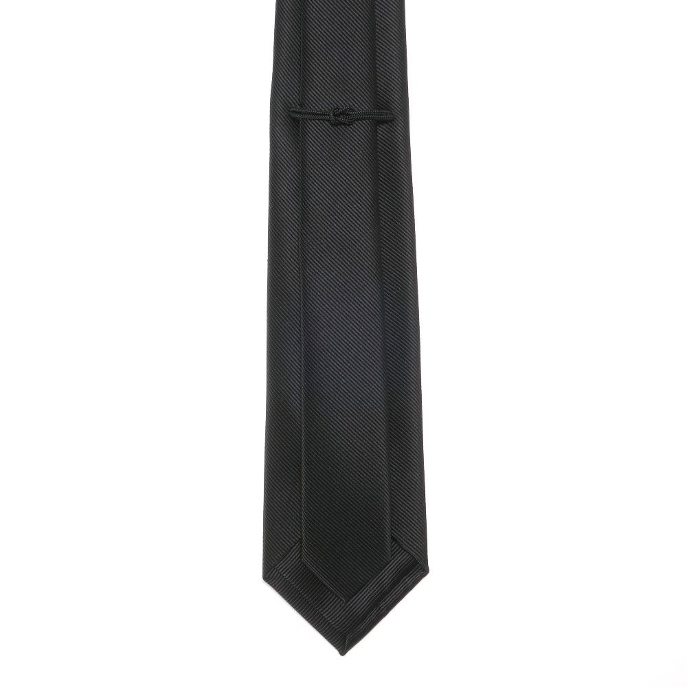 刻々 - 無地|KOKKOKU SOLID ハンドメイドトレピエゲ ソリッド ネクタイ ブラック(レベル7)