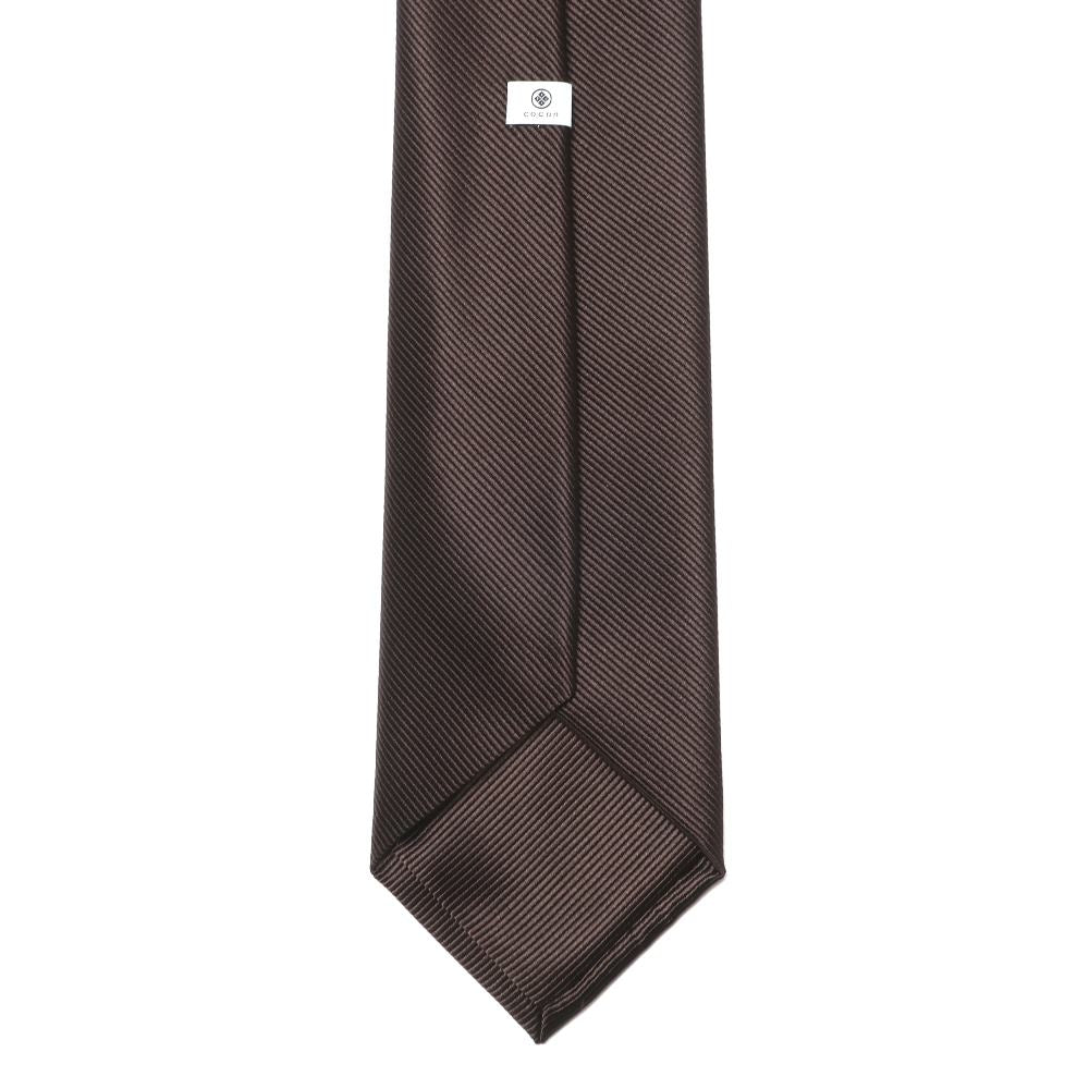 刻々 - 無地|KOKKOKU SOLID ハンドメイドトレピエゲ ソリッド ネクタイ ブラウン