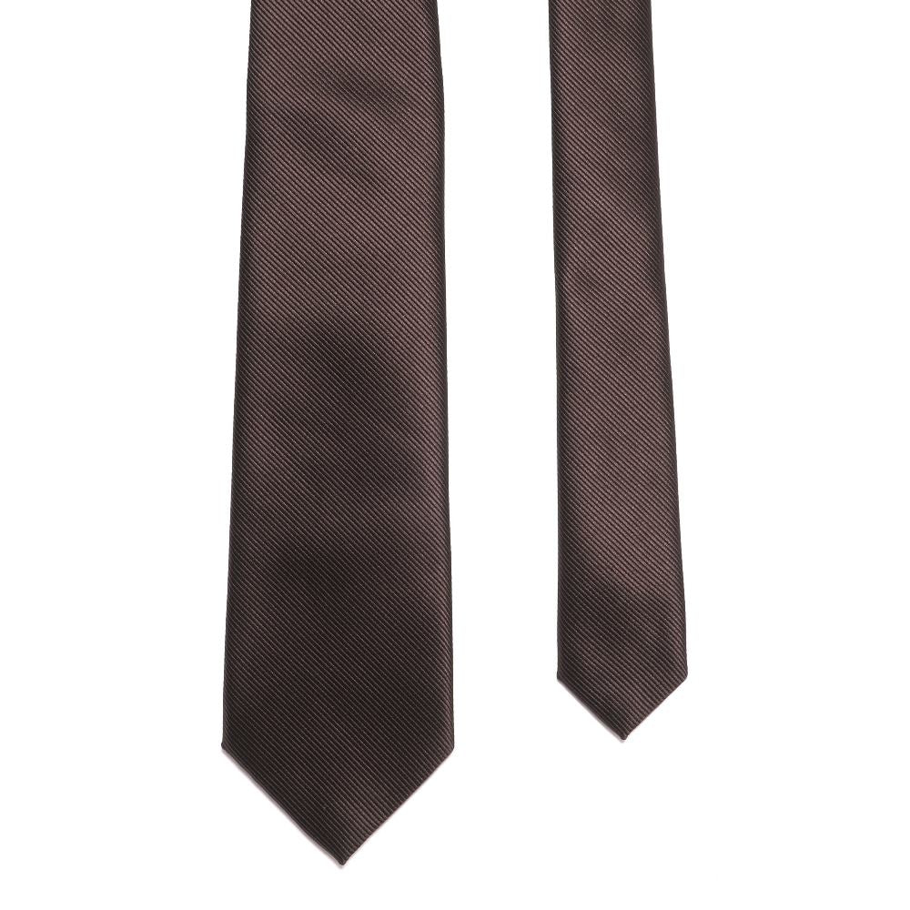 刻々 - 無地|KOKKOKU SOLID ハンドメイドトレピエゲ ソリッド ネクタイ ブラウン