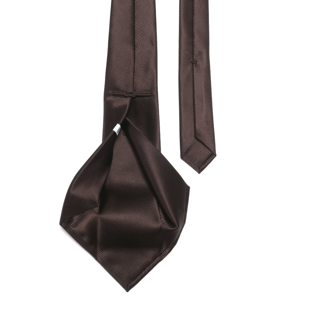 刻々 - 無地|KOKKOKU SOLID ハンドメイドトレピエゲ ソリッド ネクタイ ブラウン