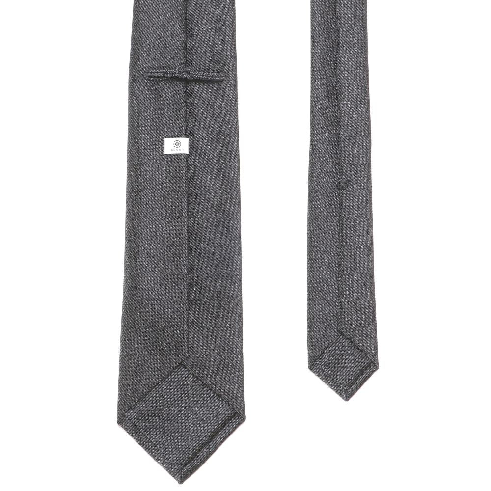 刻々 - 無地|KOKKOKU SOLID ハンドメイドトレピエゲ ソリッド ネクタイ 杢チャコール