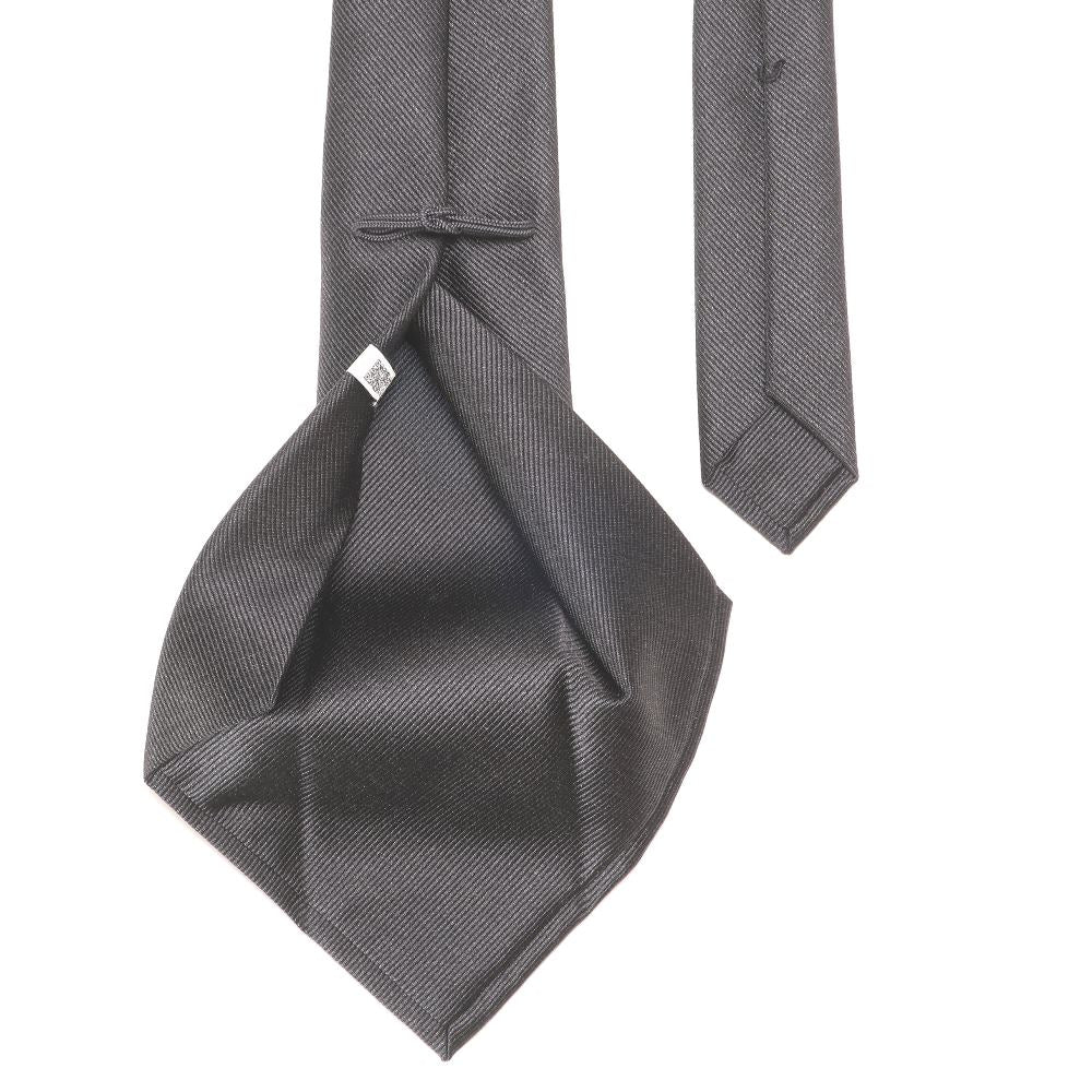 刻々 - 無地|KOKKOKU SOLID ハンドメイドトレピエゲ ソリッド ネクタイ 杢チャコール