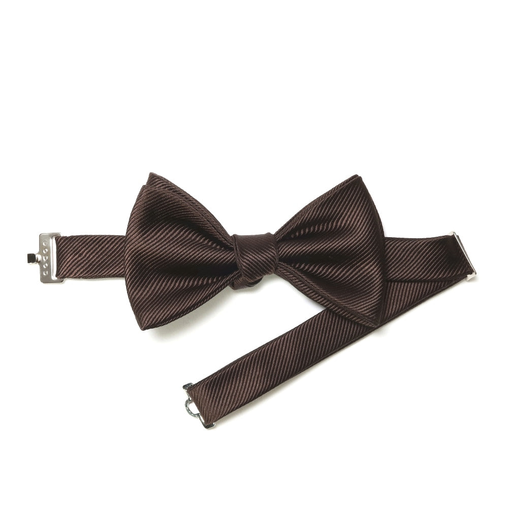 KOKKOKU - Solid | KOKKOKU SOLID Self-Tie Bow Tie Standard Model Solid Bow Tie Brown
