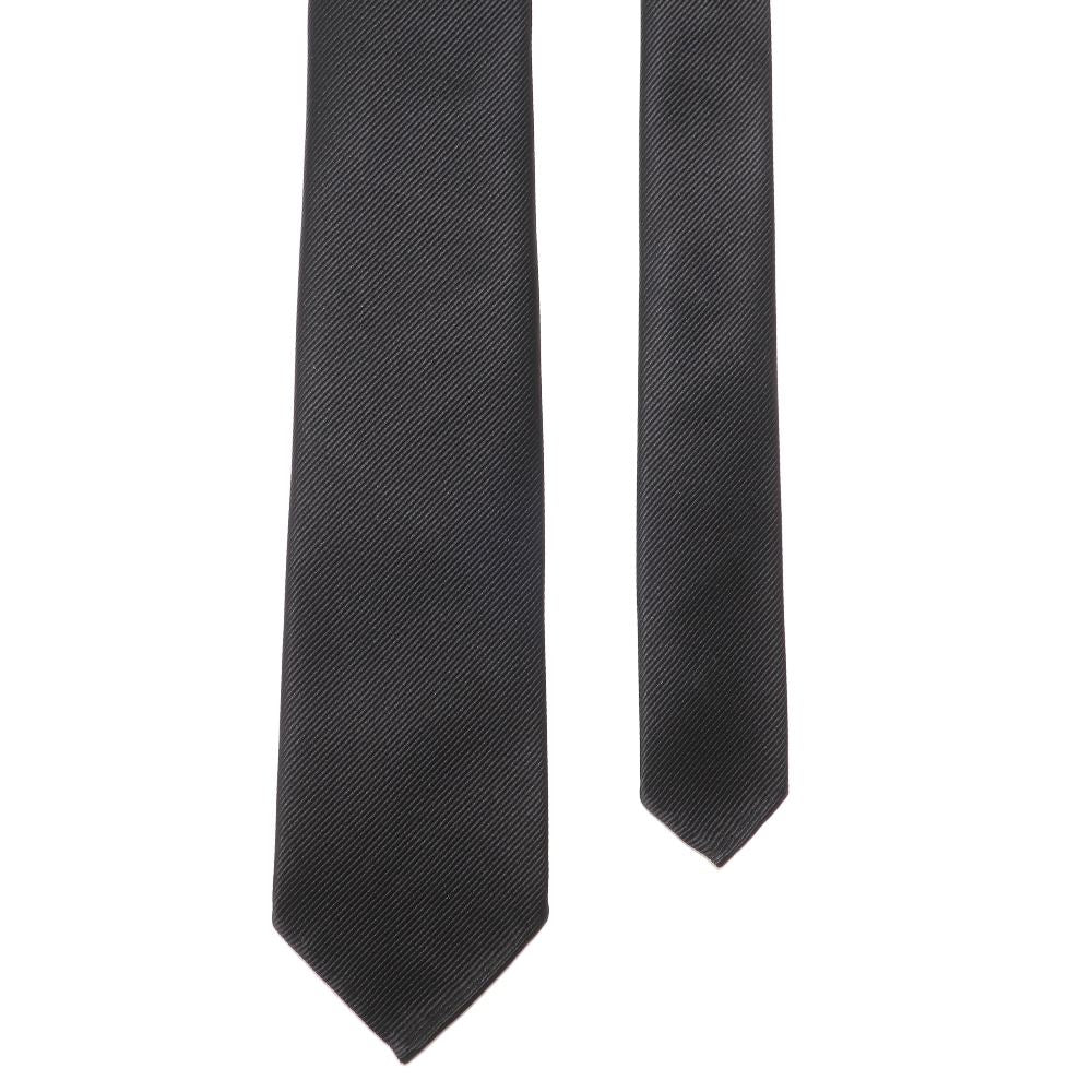 刻々 - 無地｜KOKKOKU SOLID ハンドメイドセッテピエゲ ソリッド ネクタイ ブラック（レベル7）