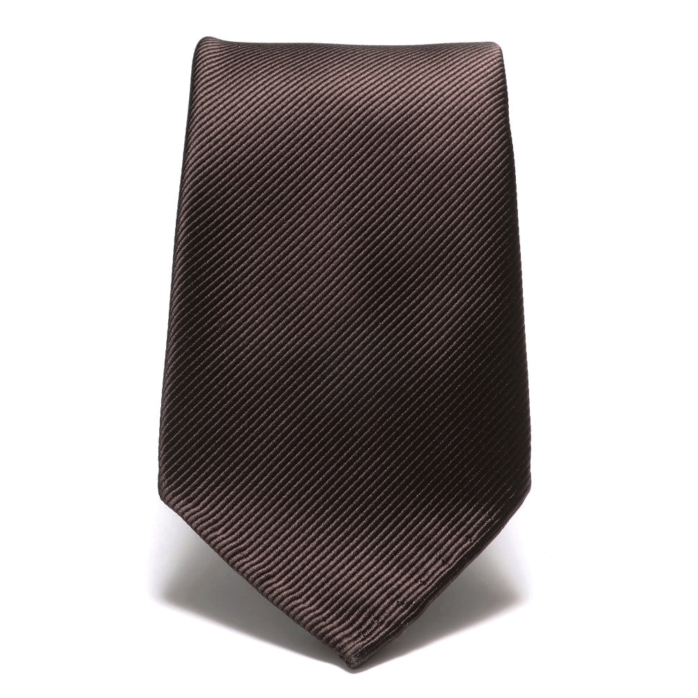 刻々 - 無地｜KOKKOKU SOLID ハンドメイドセッテピエゲ ソリッド ネクタイ ブラウン