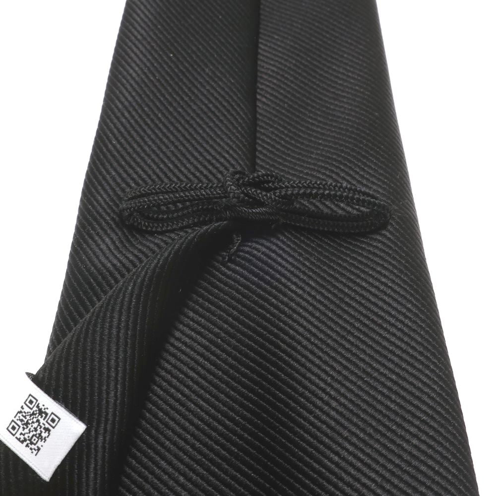 刻々 - 無地｜KOKKOKU SOLID ハンドメイドトレピエゲ ソリッド ネクタイ ブラック（レベル7）
