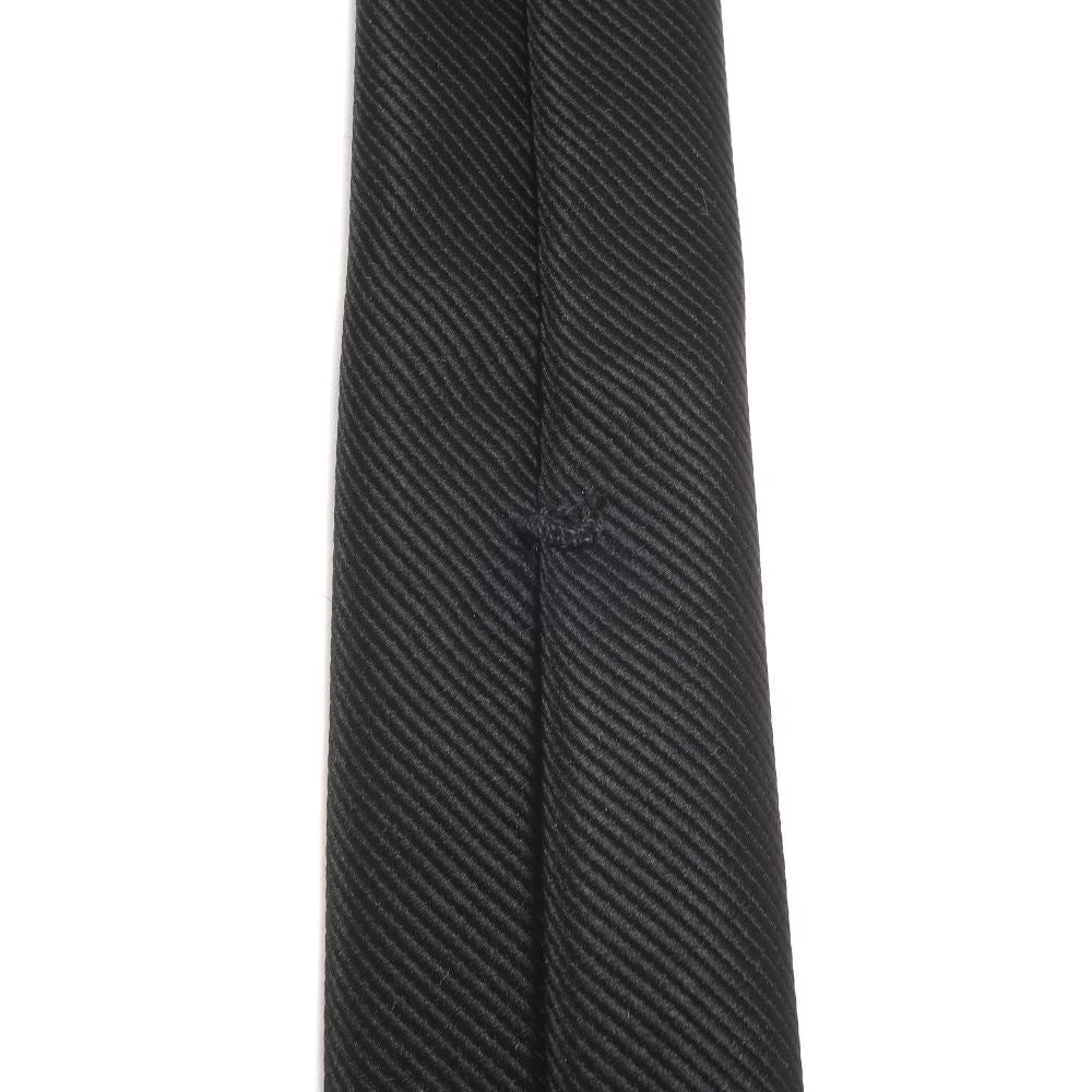 刻々 - 無地｜KOKKOKU SOLID ハンドメイドトレピエゲ ソリッド ネクタイ ブラック（レベル7）