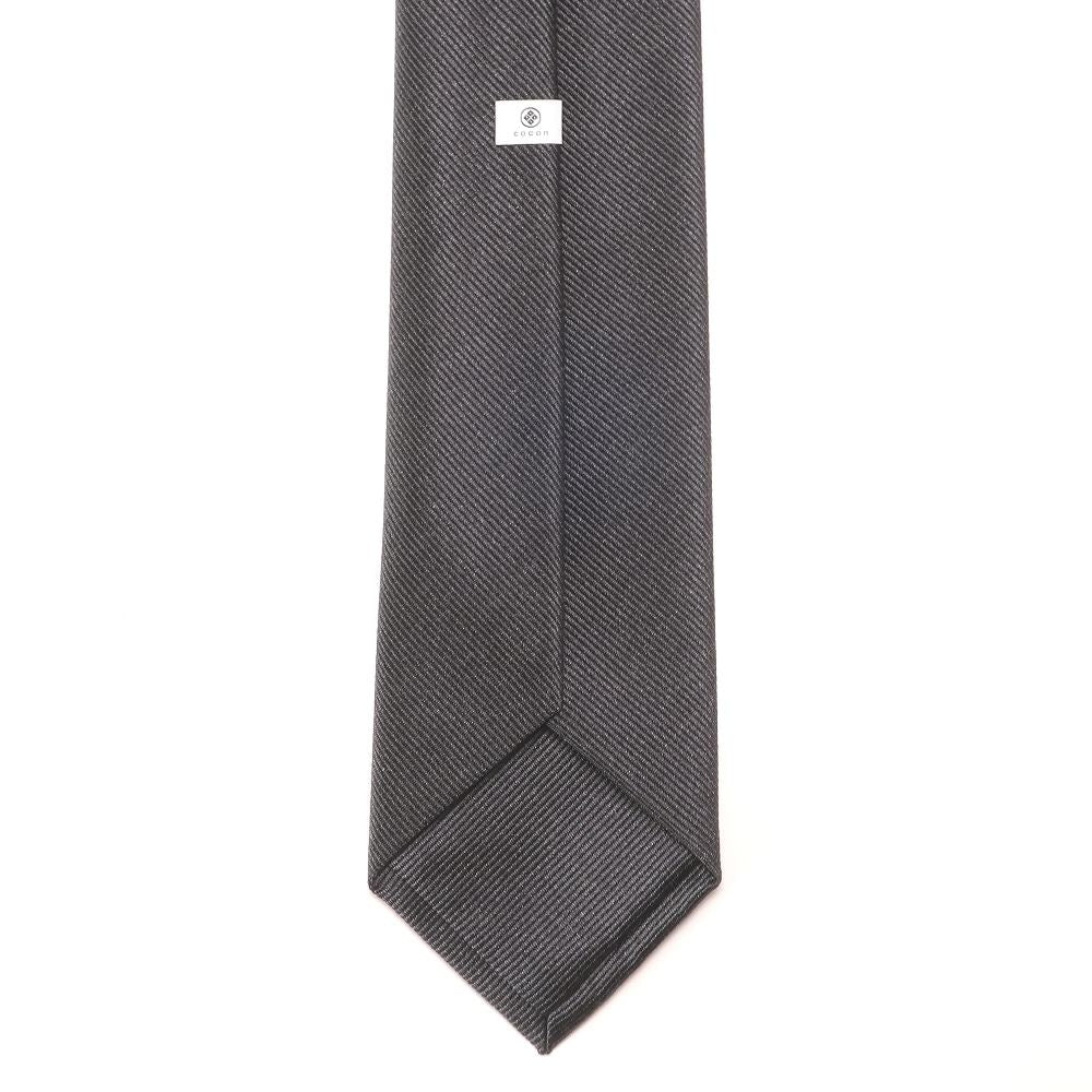 刻々 - 無地｜KOKKOKU SOLID ハンドメイドトレピエゲ ソリッド ネクタイ 杢チャコール